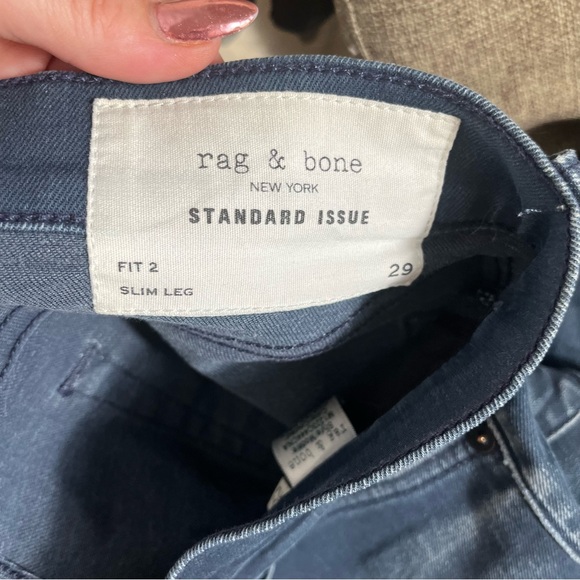 Rag & Bone Standard Issue Fit 2 Coated Navy - Picture 5 of 9